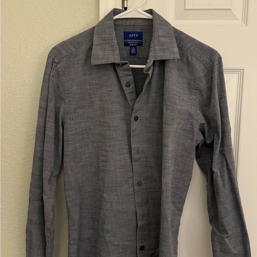 Apt 9 gray button down dress shirt